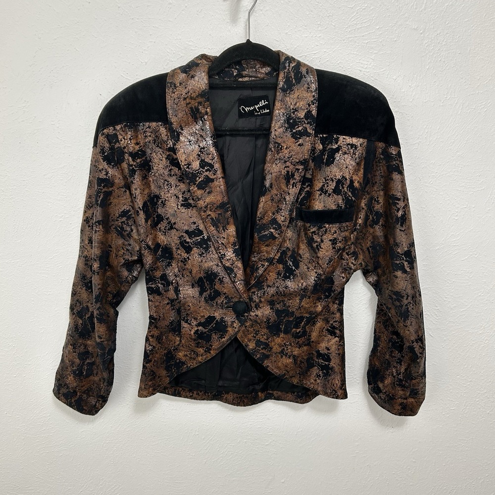 Rare VTG Martello By Udo Reptile Print Jacket Avante‎ Garde Dolman Sleeves Sz S